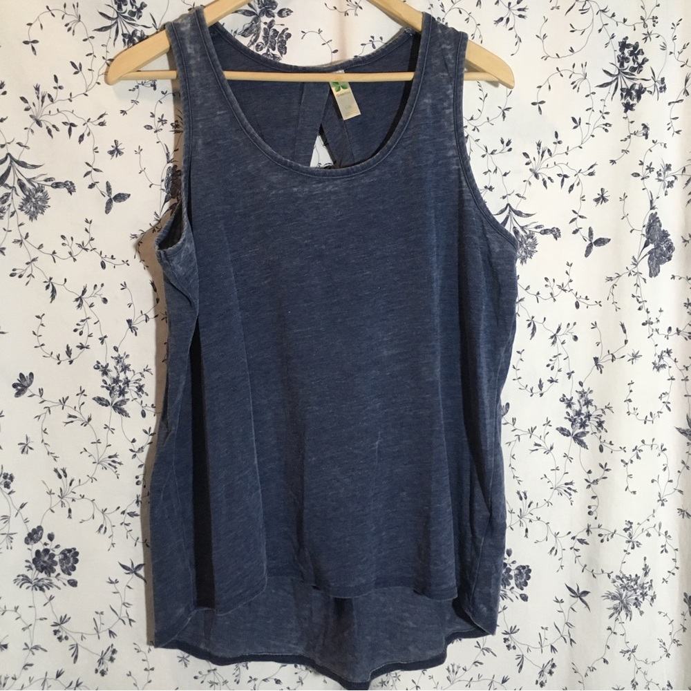Indigo Blue Burnout Hi-Lo Tank by GreenTea -L-